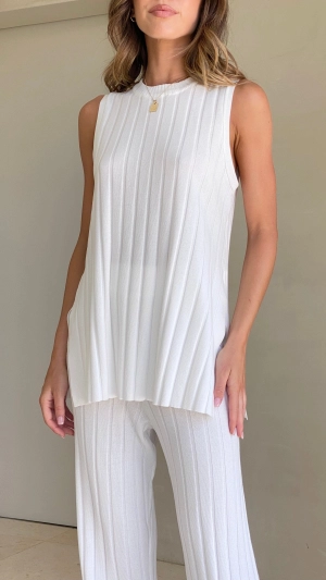 Megan Knit Top - White
