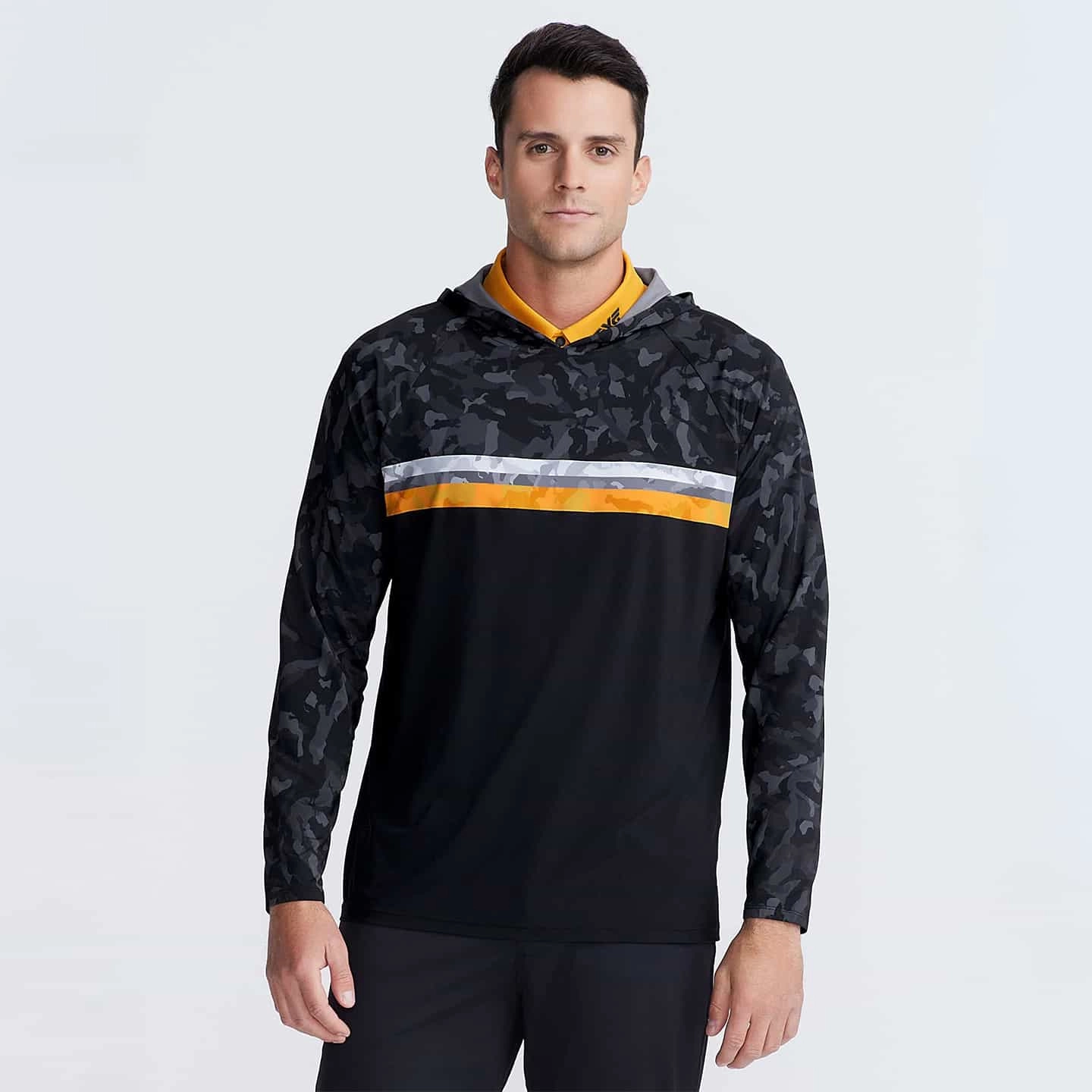 Men's Hooded Fairway Camo Raglan Pullover