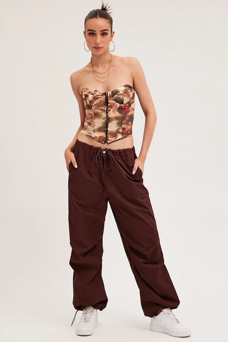 Multi Tie Dye Bandage Hook And Eye Structured Corset Top