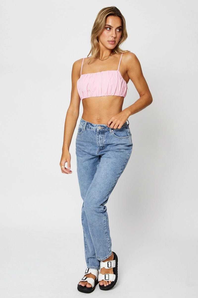 Pink Bralette Top Sleeveless