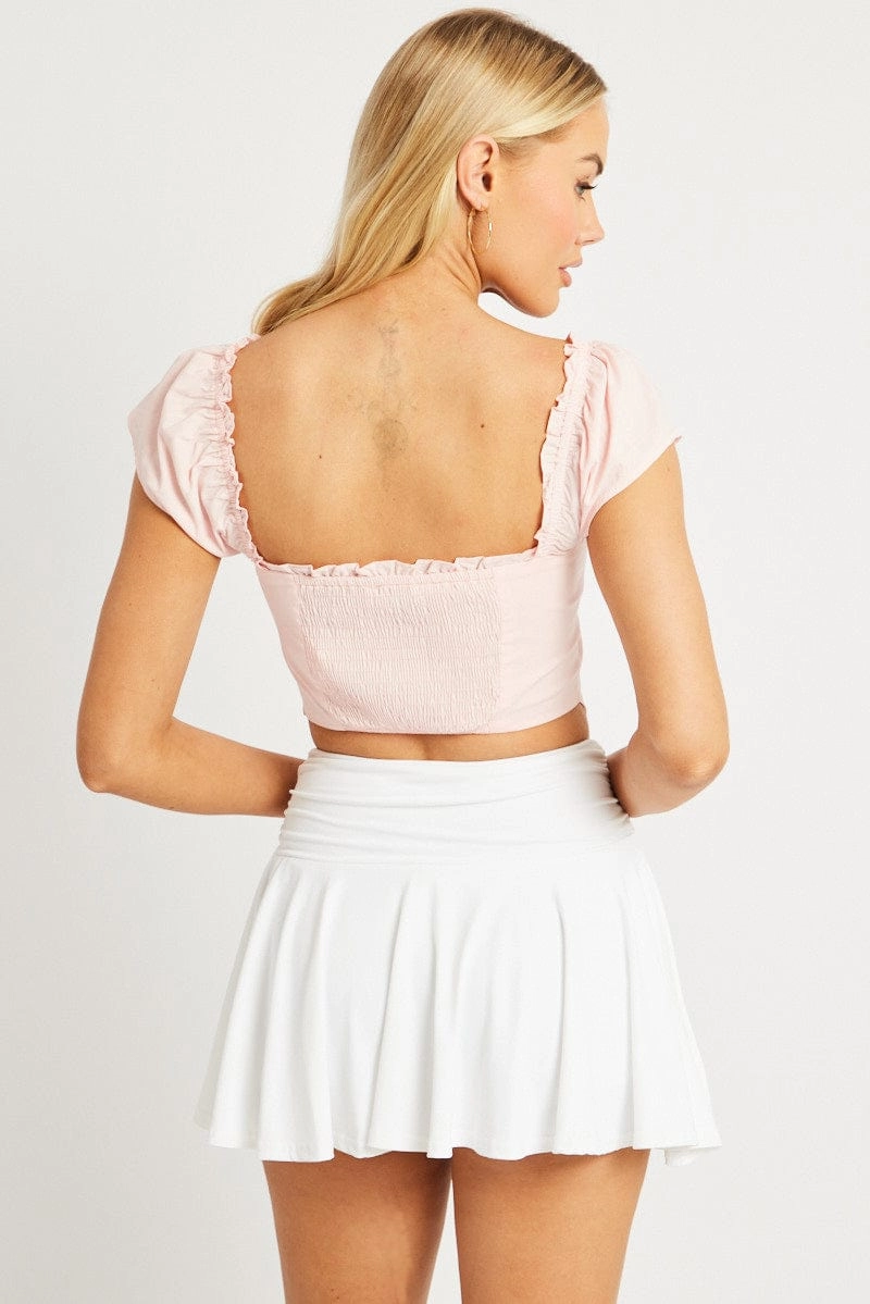 Pink Corset Top Short Sleeve