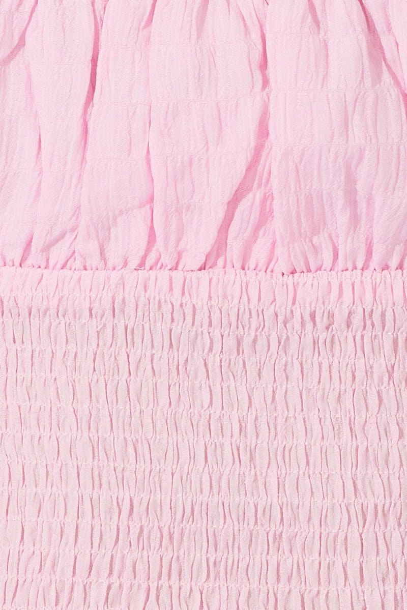 Pink Crop Top Short Sleeve