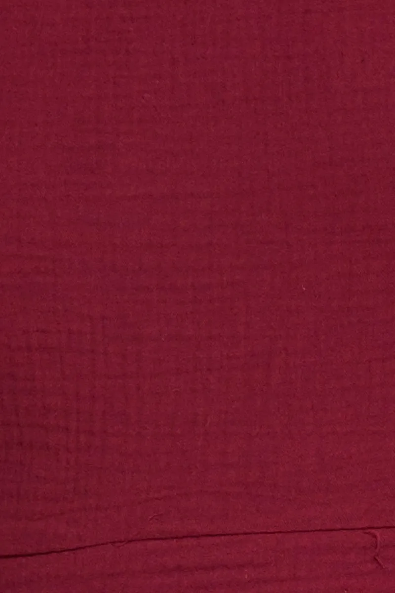 Red Crop Top Long Sleeve Round Neck