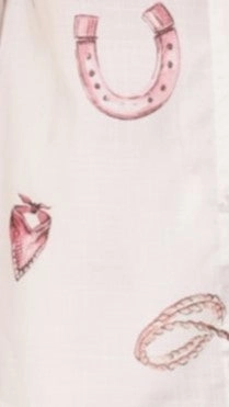 Rodeo Button Up Shirt and Shorts Set - White
