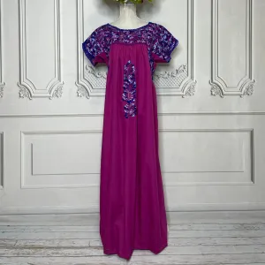 San Antonino Gala Dress - Long Bougainvillea Blue