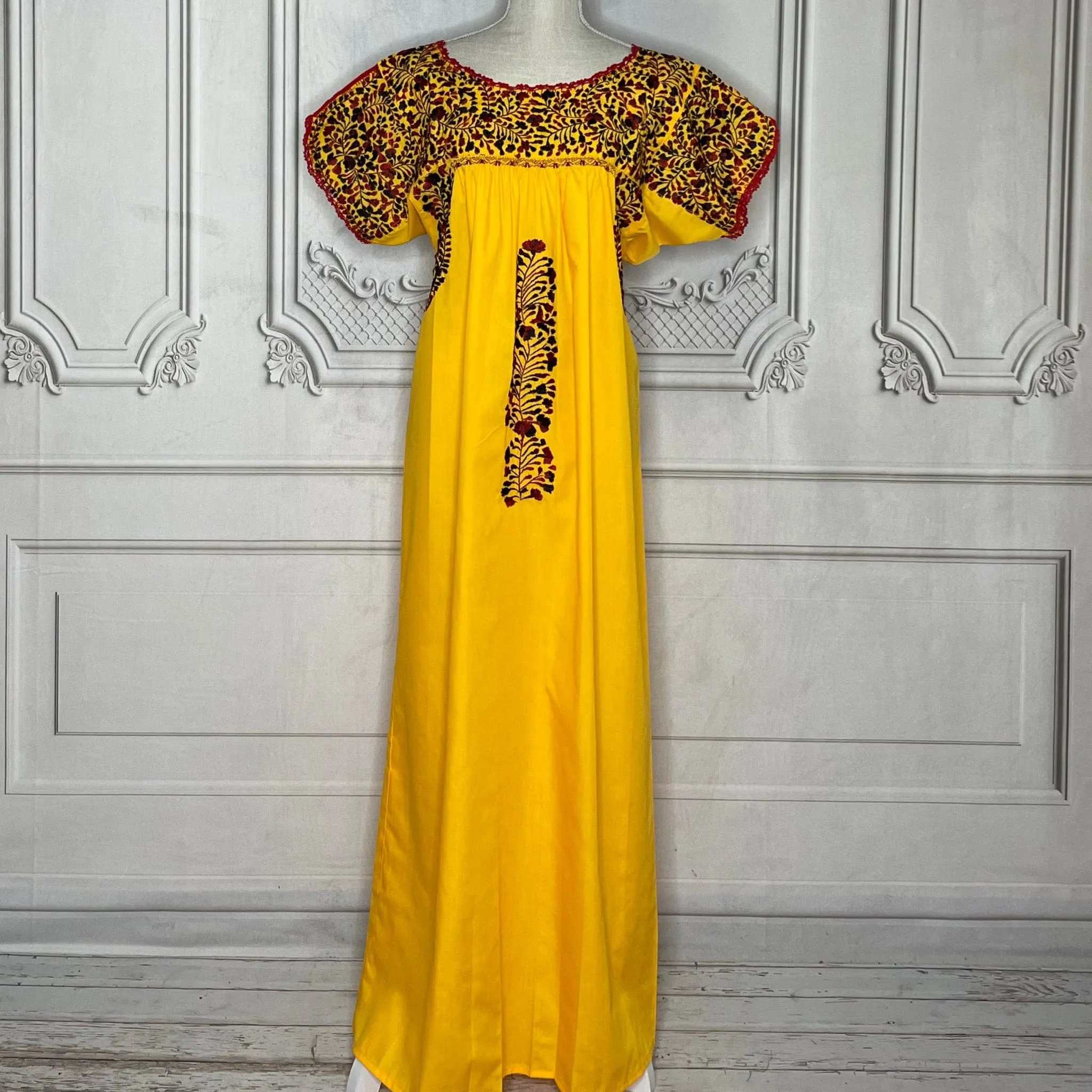 San Antonino Gala Dress - Long Yellow Red