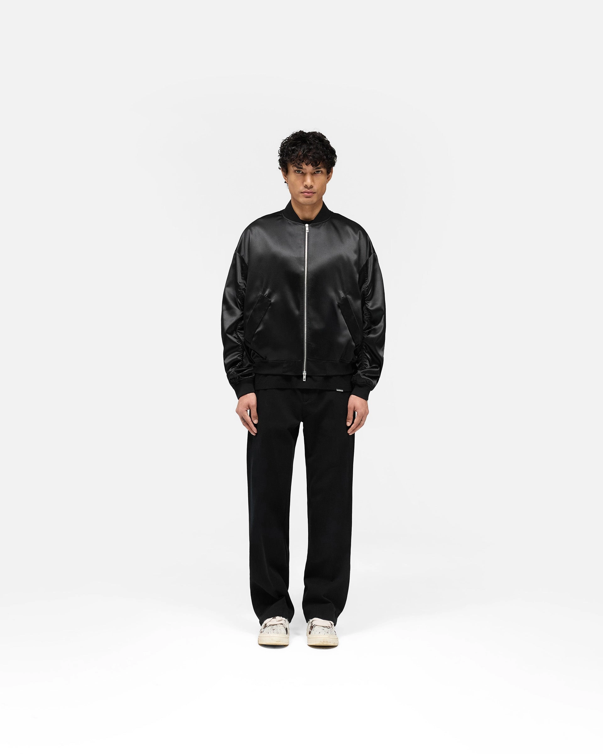 Satin Bomber - Black