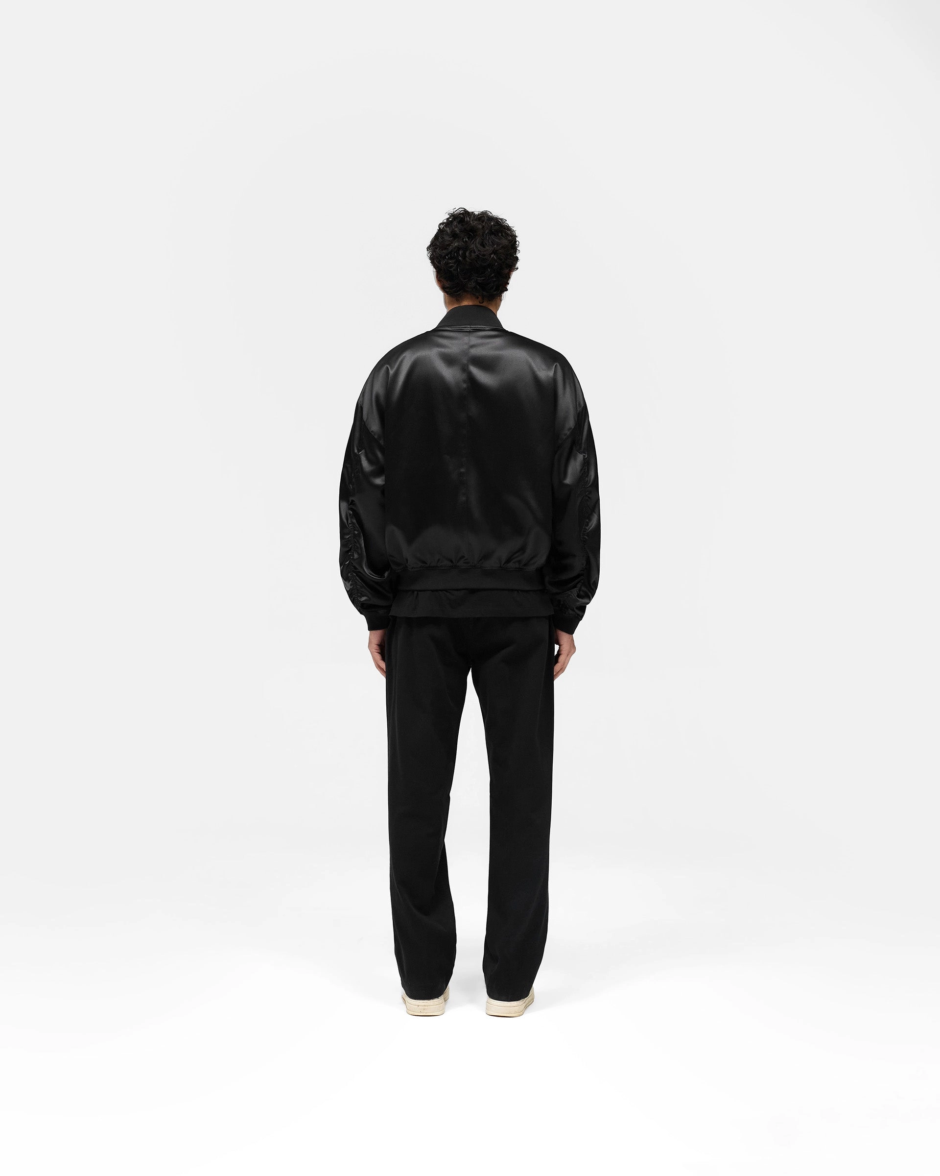 Satin Bomber - Black