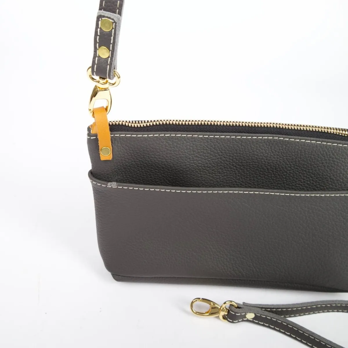 SECOND, Paula Crossbody / Wristlet, Pacific in Charcoal