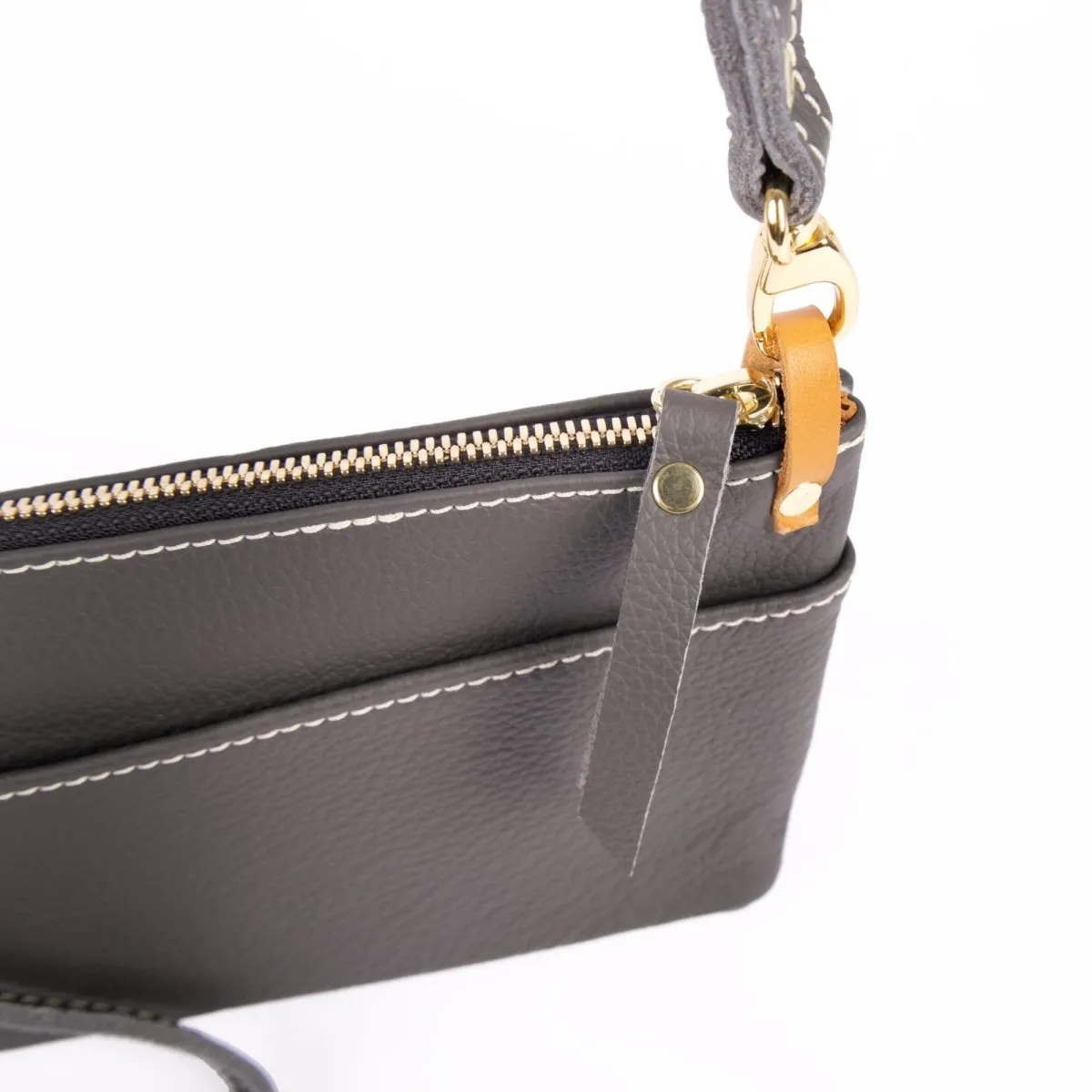 SECOND, Paula Crossbody / Wristlet, Pacific in Charcoal