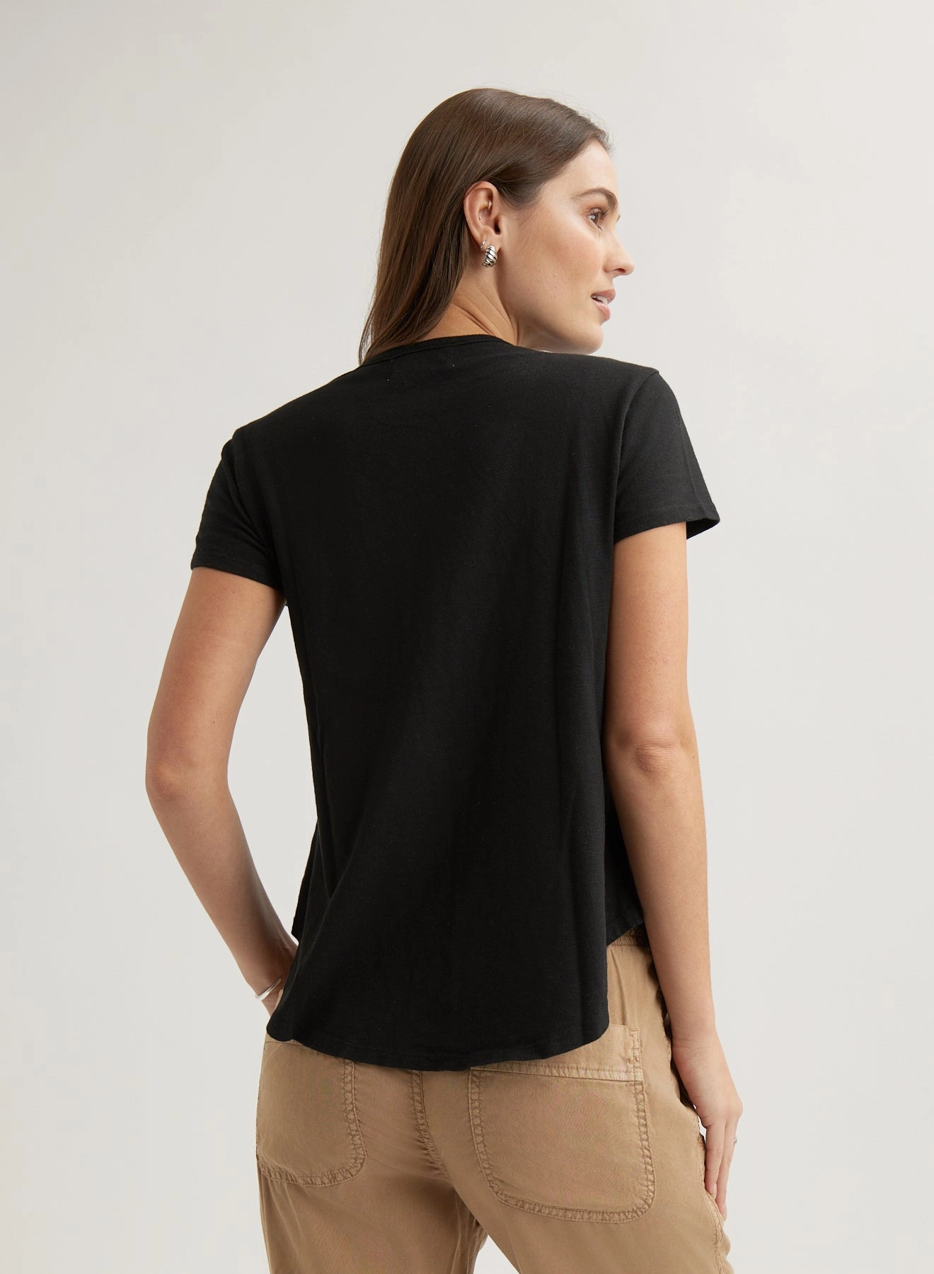 Short Sleeve Henley - Black