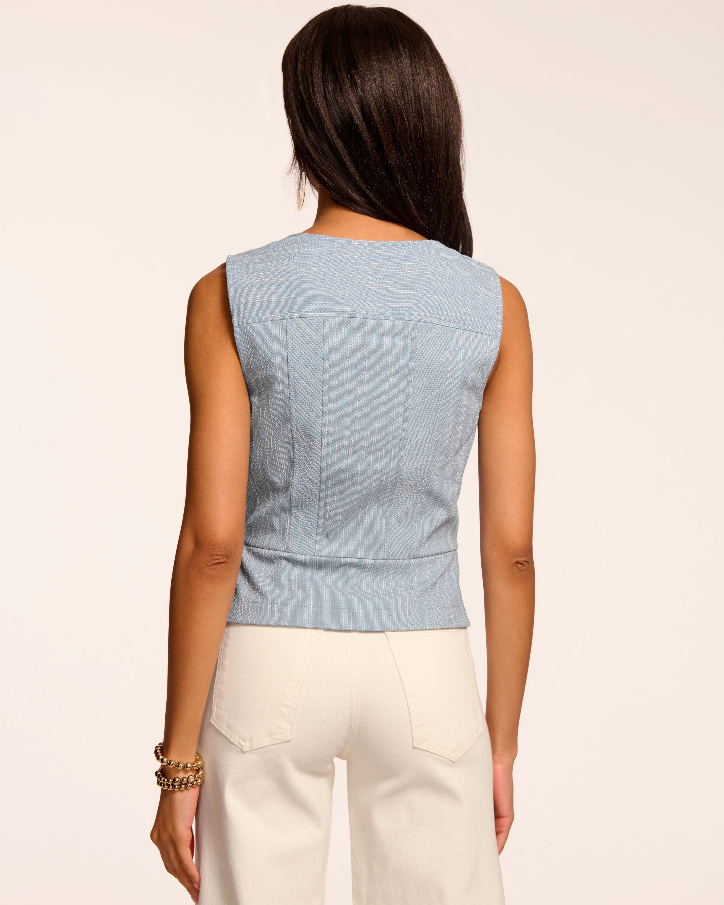 Suki Textured Button Down Tank Top
