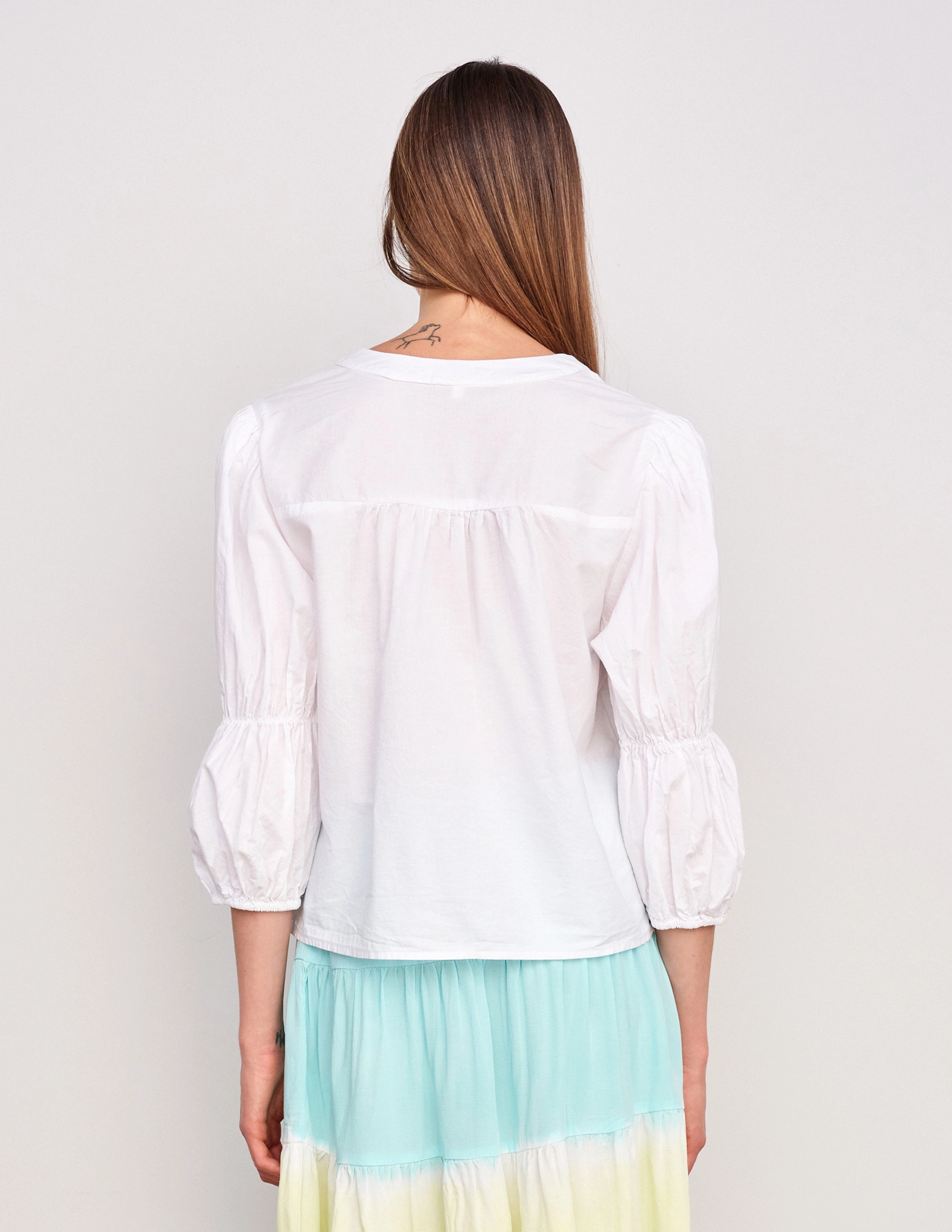 Sundry Bubble Sleeve Blouse in Cream