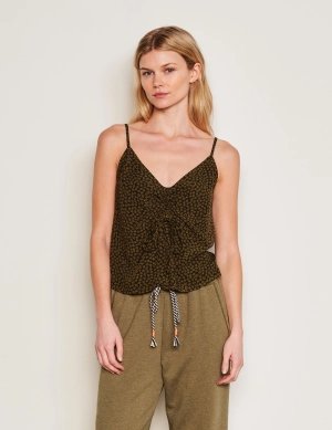 Sundry Clover Flutter Cami in Olive