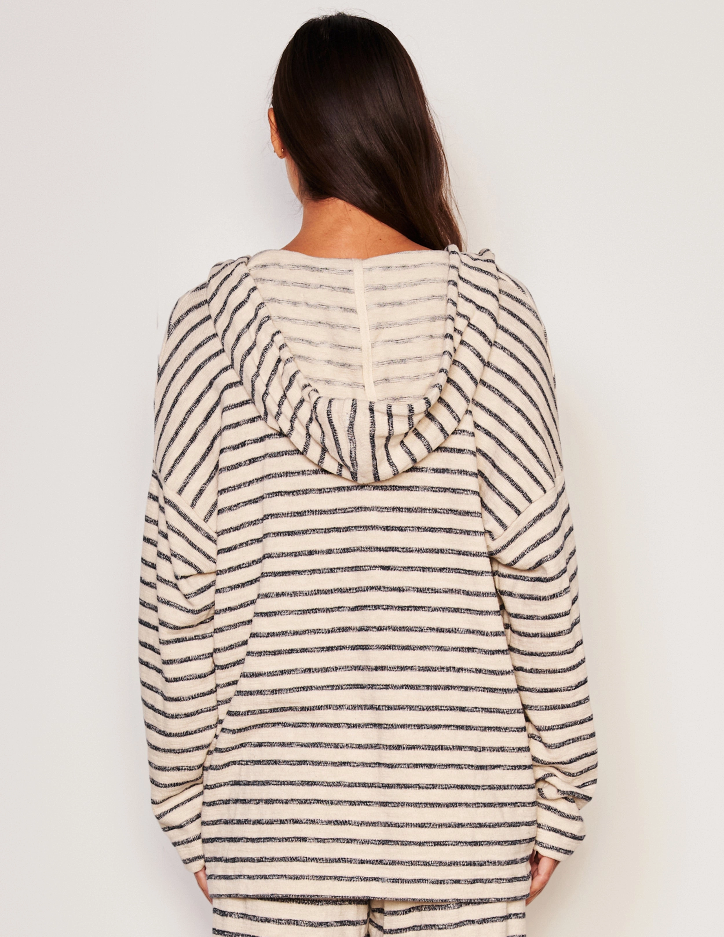 Sundry Henley Hoodie in Deep Navy