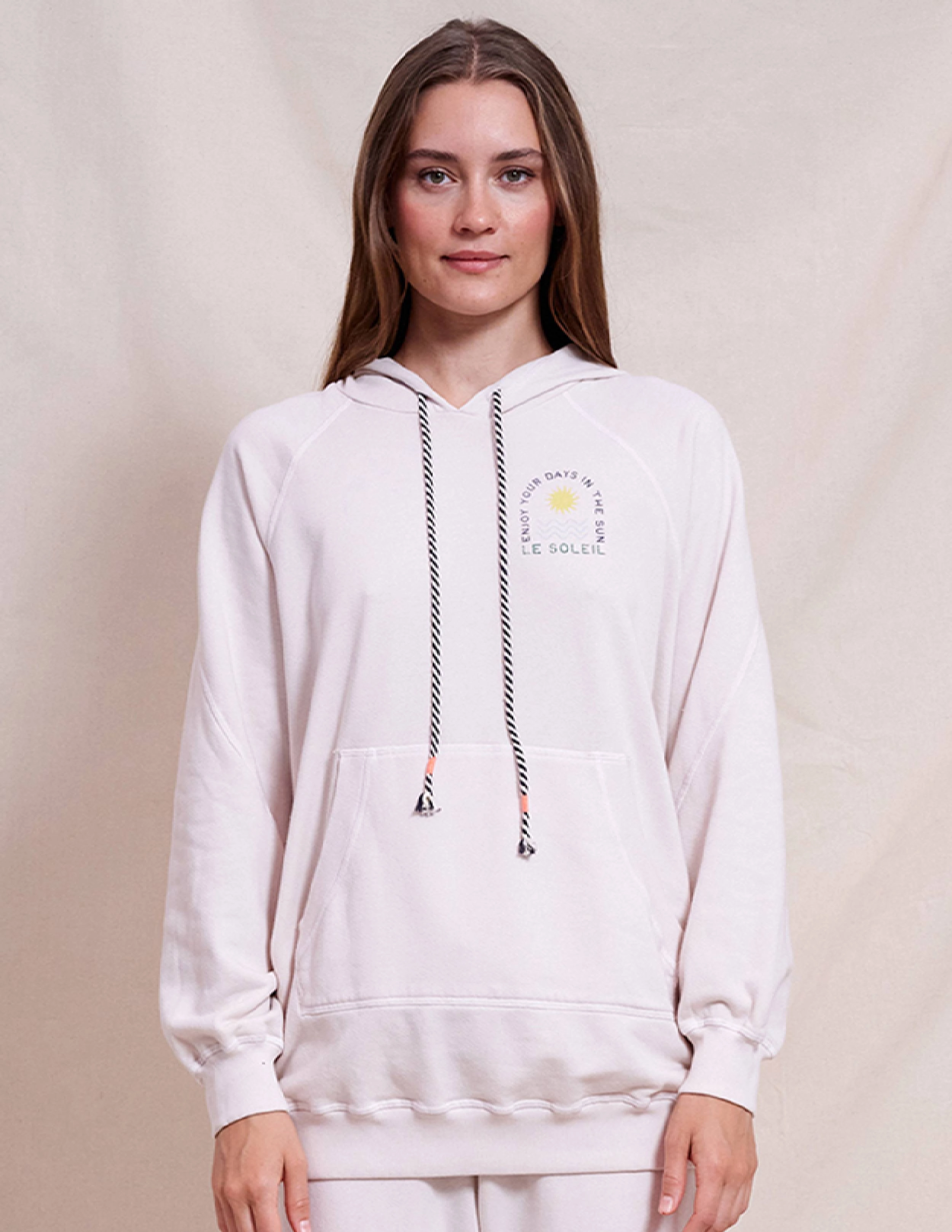 Sundry Le Soleil Boyfriend Hoodie in Oyster