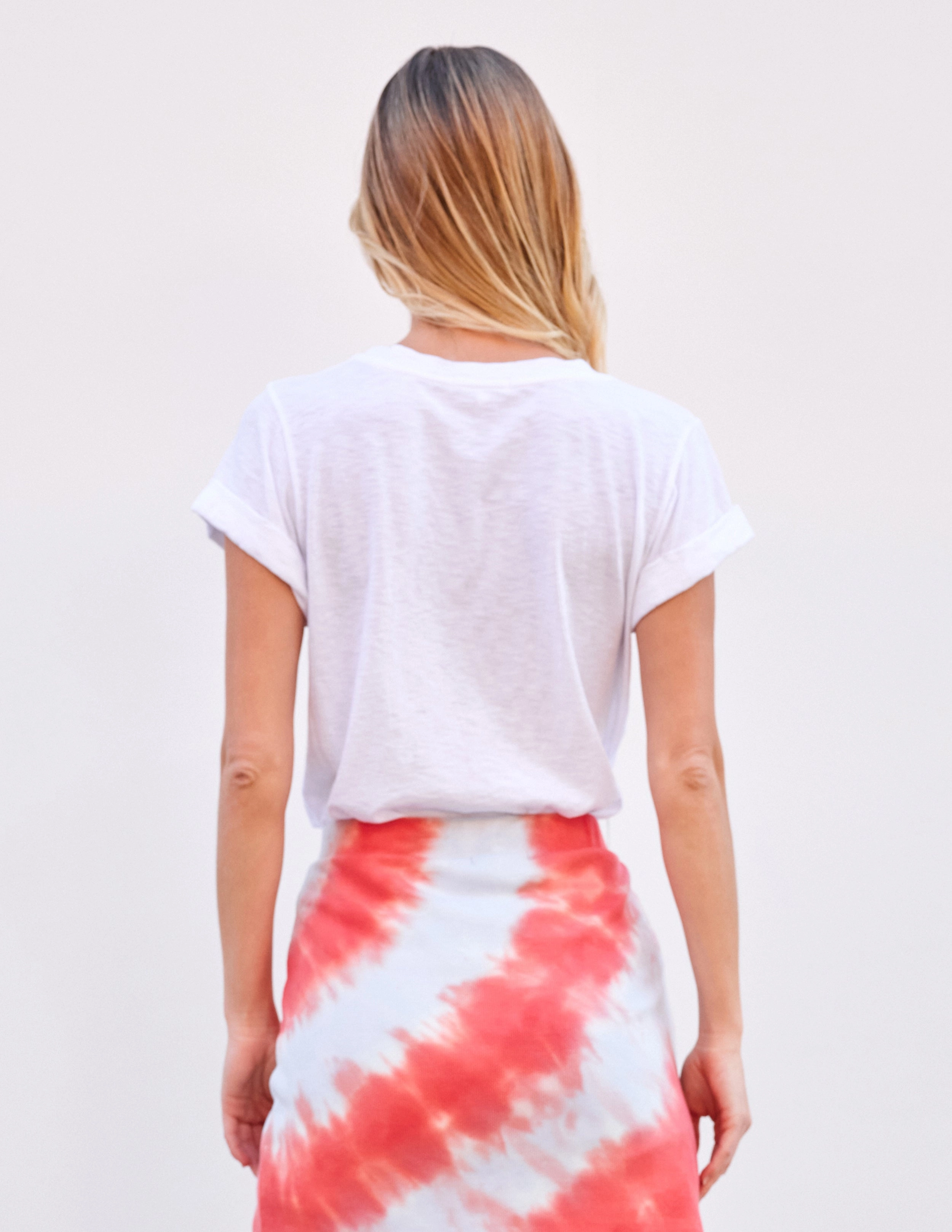Sundry Rolled Sleeve Tee in Optic White