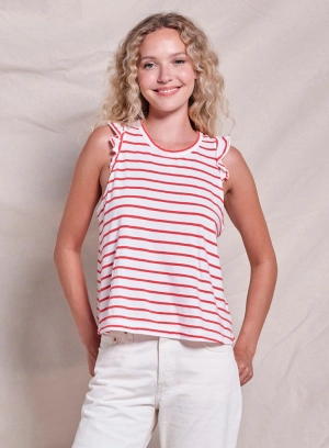 Sundry Ruffle Cami in Optic White