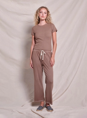 Sundry Shrunken Tee in Taupe