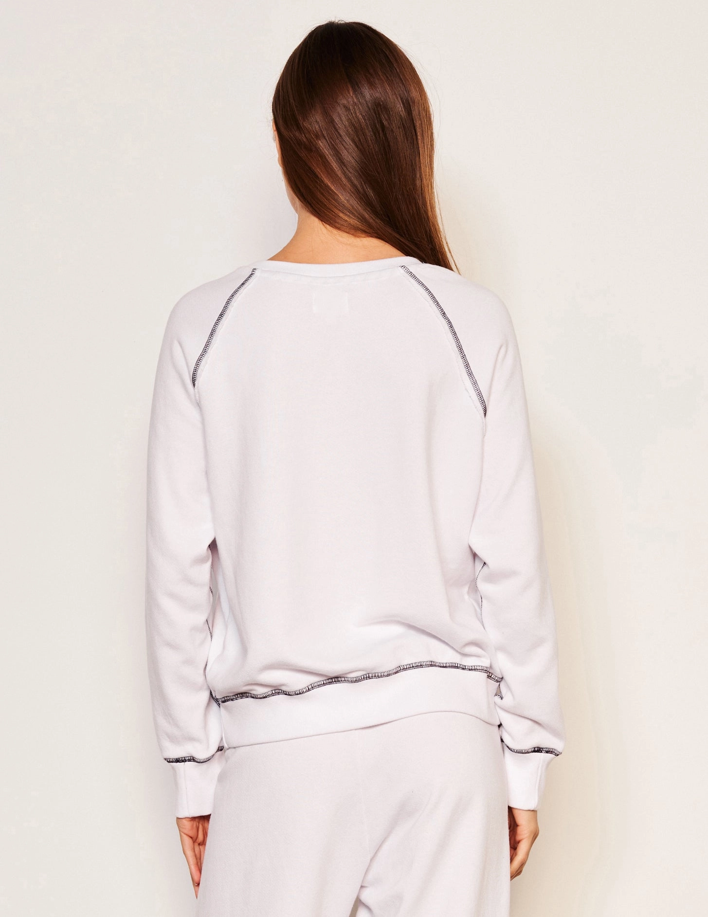 Sundry Ski Day Raglan Sweatshirt in Optic White