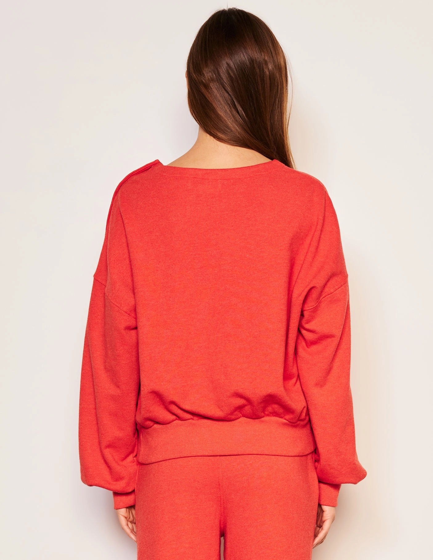 Sundry Snap Sweatshirt in Flare Red