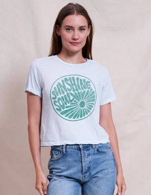 Sundry Sunshine Crew Neck Tee in Icicle