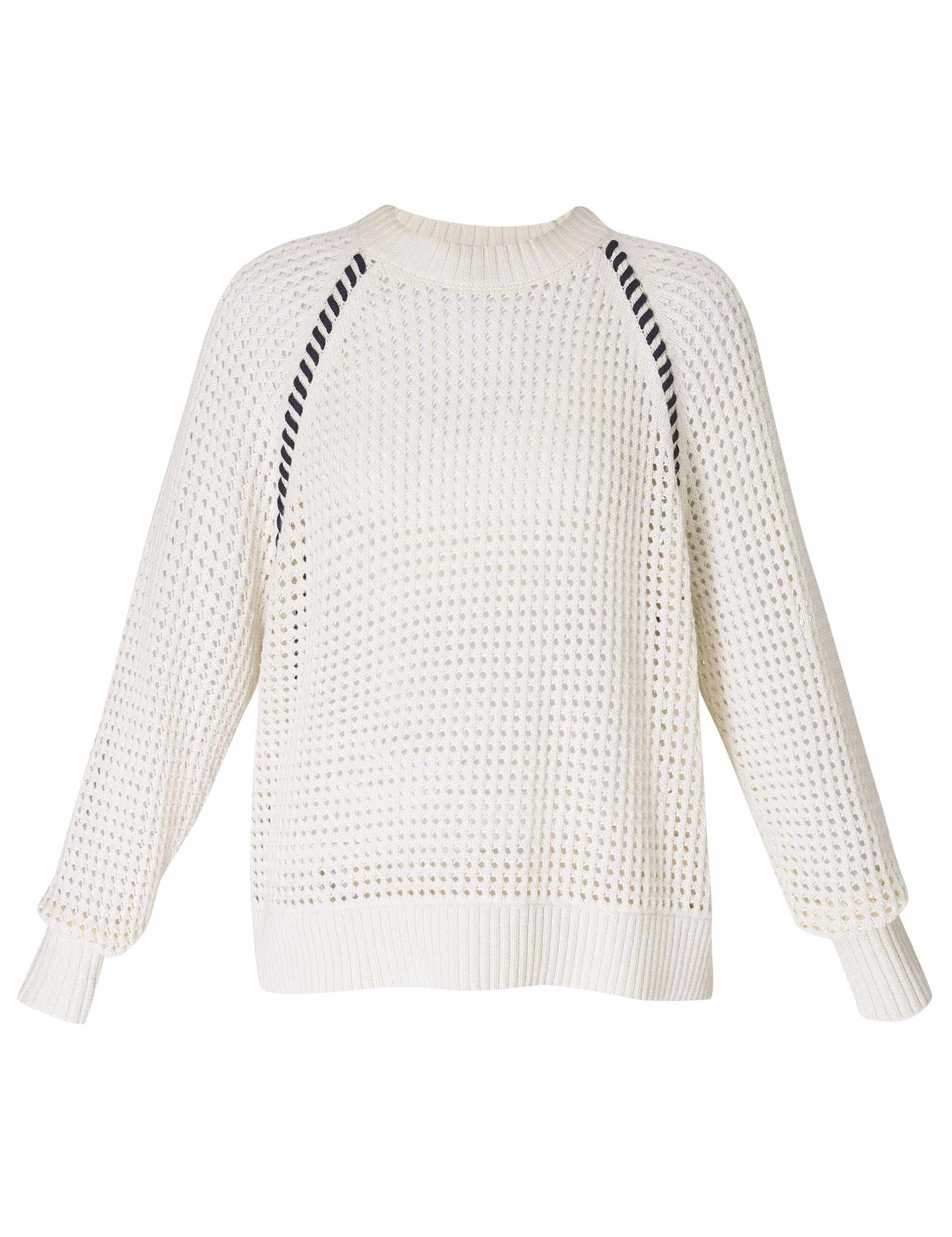 Tides High Whipstitch Jumper - Lily White