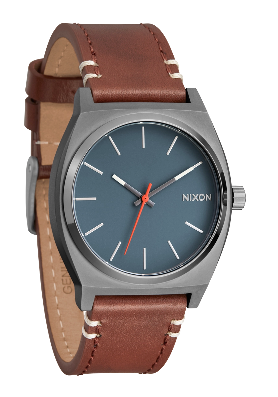 Time Teller Leather - Lt Gunmetal / Basalt / Sienna