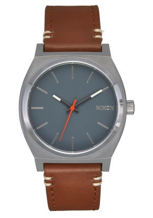 Time Teller Leather - Lt Gunmetal / Basalt / Sienna