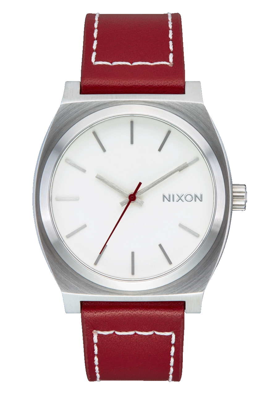 Time Teller Leather - Silver / Egret / Cranberry