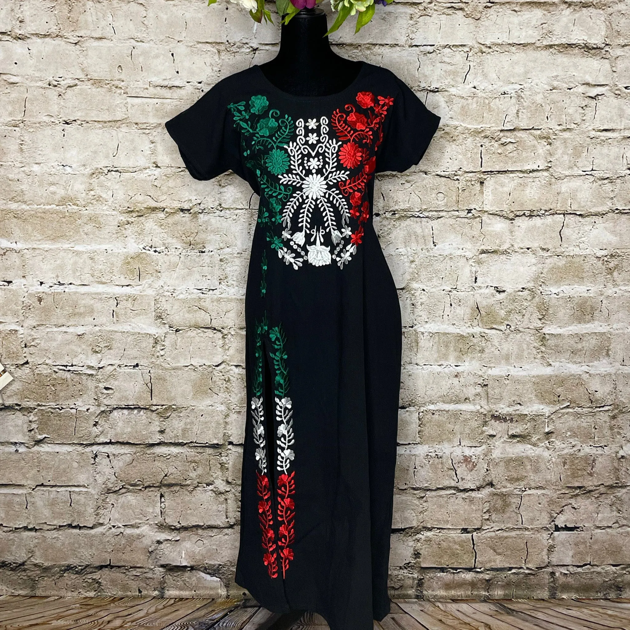Tri-Color VIVA MEXICO Maxi Dress