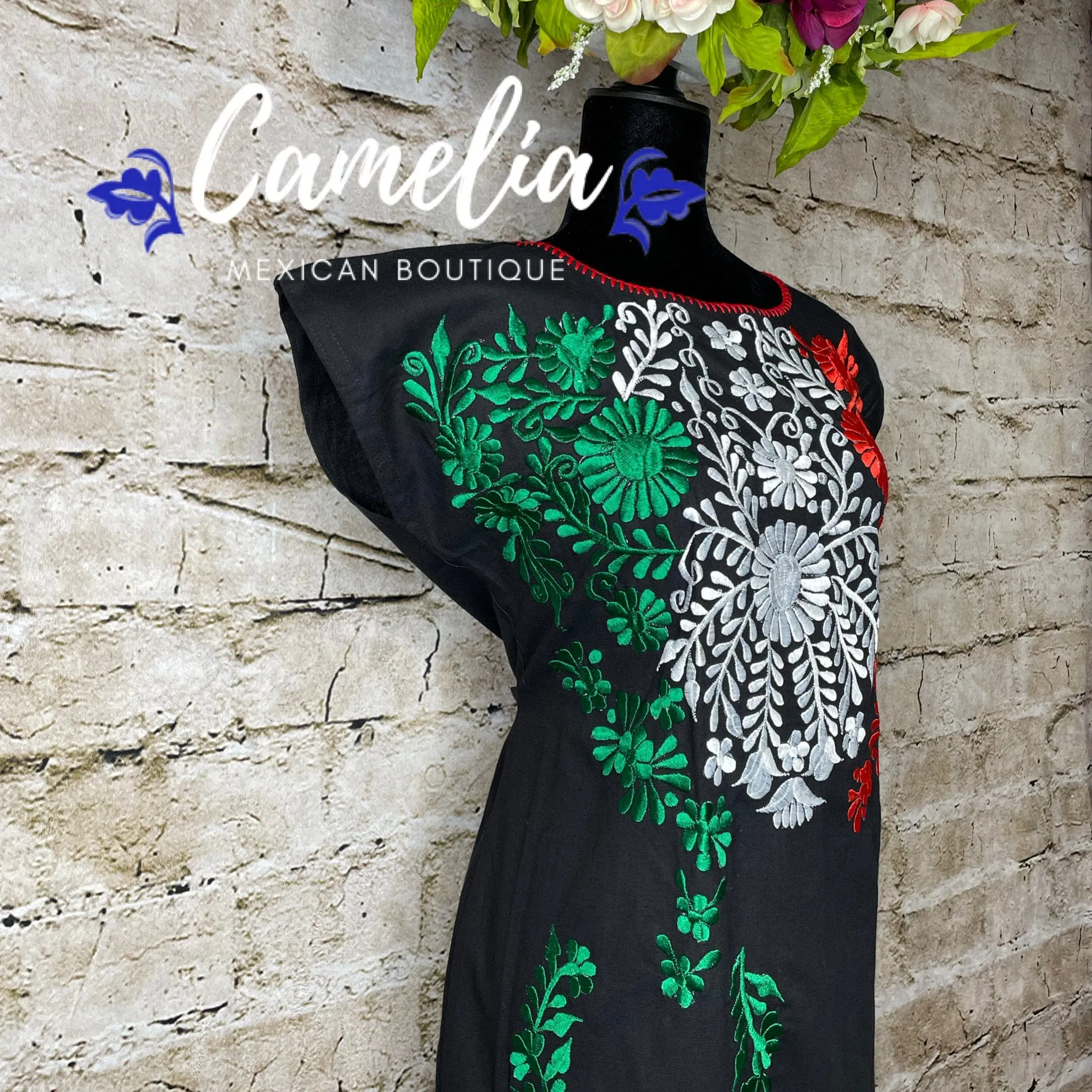 Tri-Color VIVA MEXICO Maxi Dress