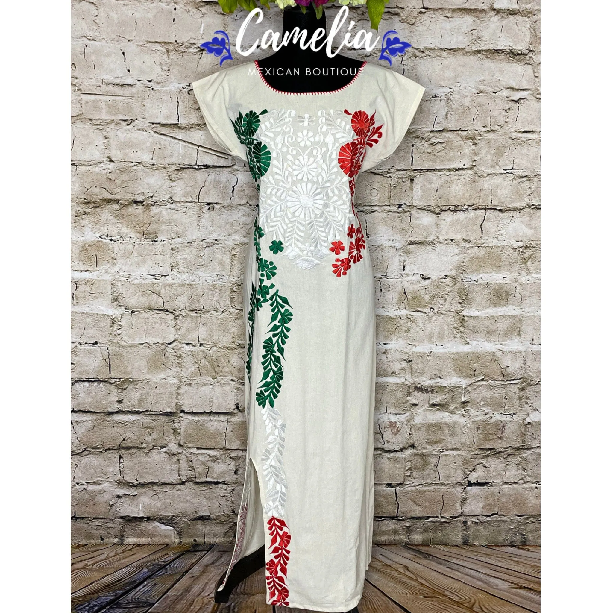 Tri-Color VIVA MEXICO Maxi Dress