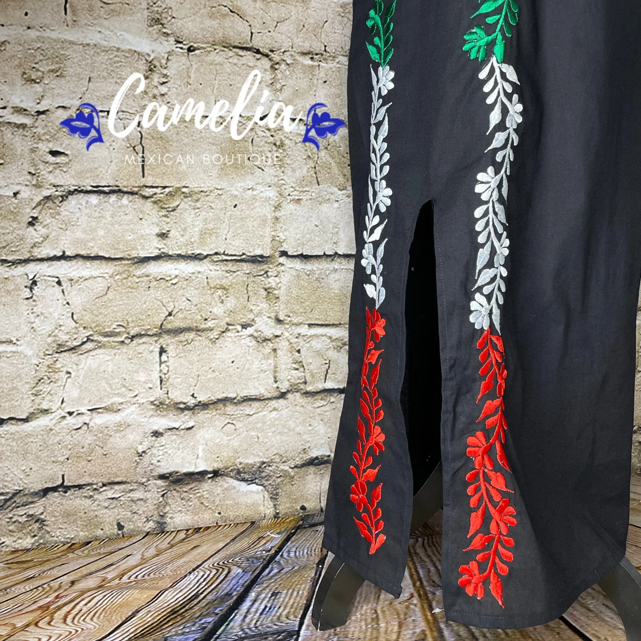Tri-Color VIVA MEXICO Maxi Dress