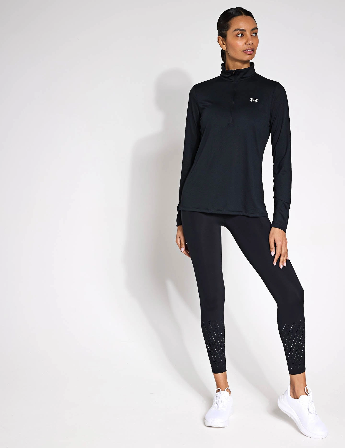 UA Tech 1/2 Zip - Black/White