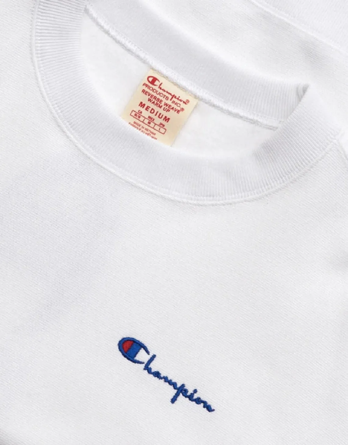 VERTICAL SCRIPT LOGO BACK REVERSE WEAVE SWEATSHIRT WHITE