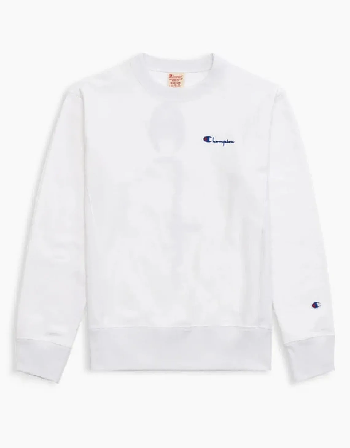 VERTICAL SCRIPT LOGO BACK REVERSE WEAVE SWEATSHIRT WHITE