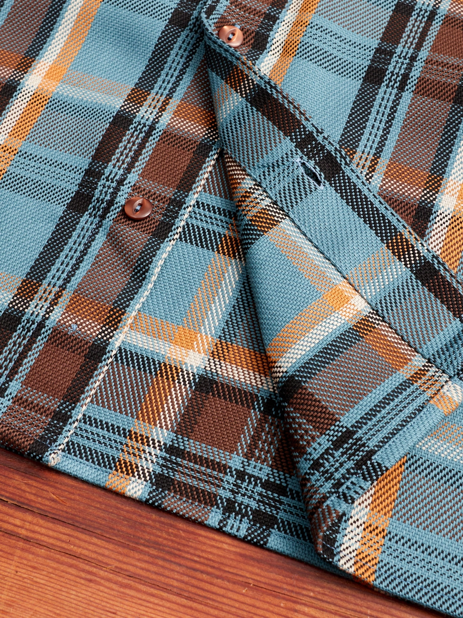 Webster Shirt in Blue Twill Check