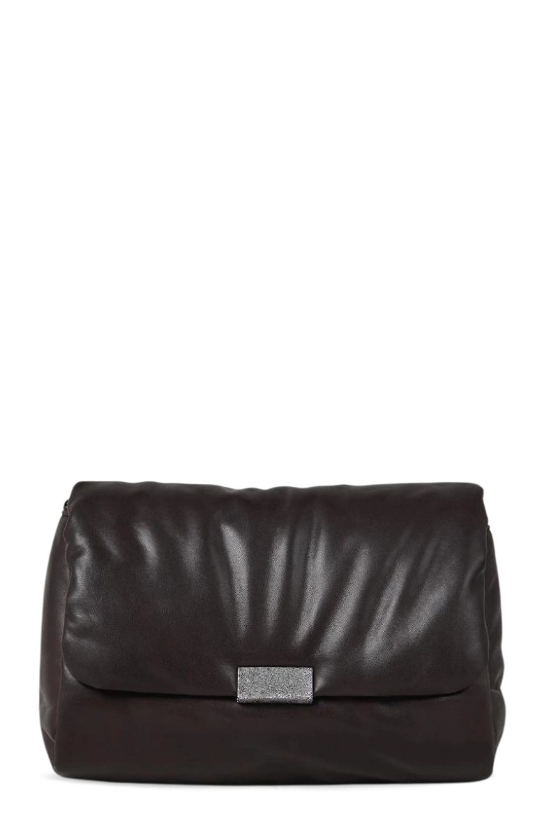 Wet Effect Nappa Handbag