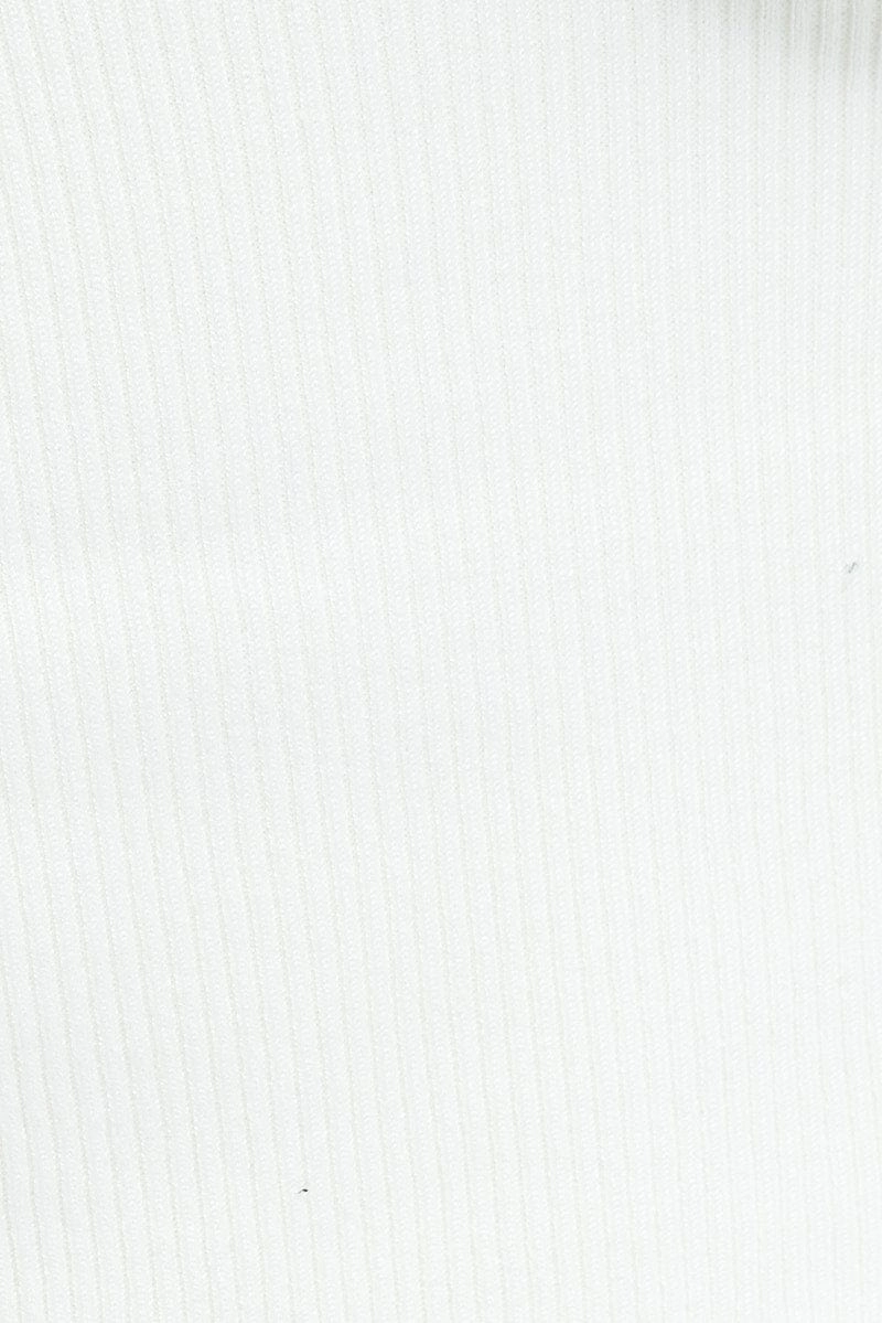 White Knit Zip Up Cardigan Hooded