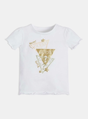 White Layered Triangle Logo T-Shirt (2-7)