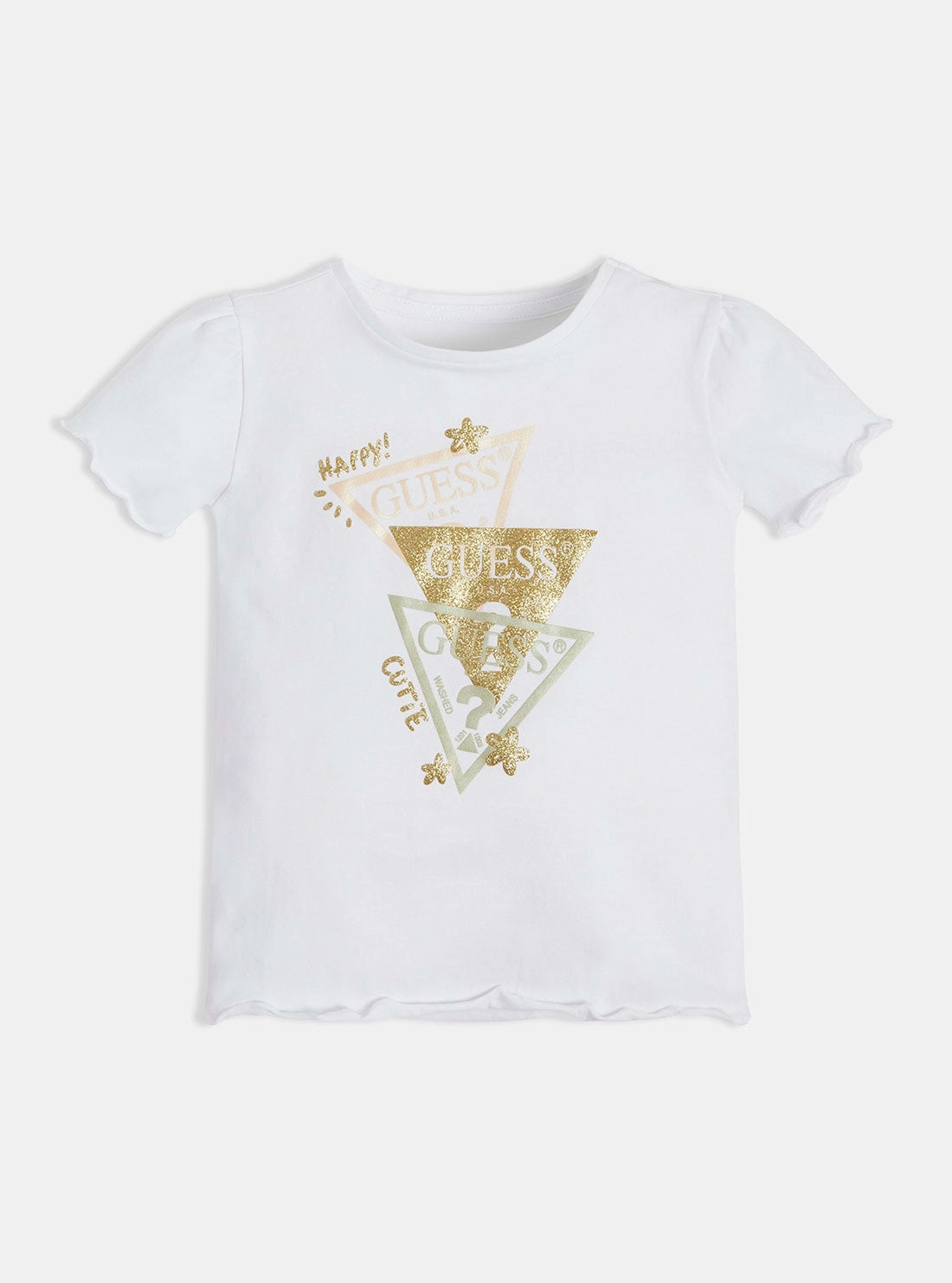 White Layered Triangle Logo T-Shirt (2-7)