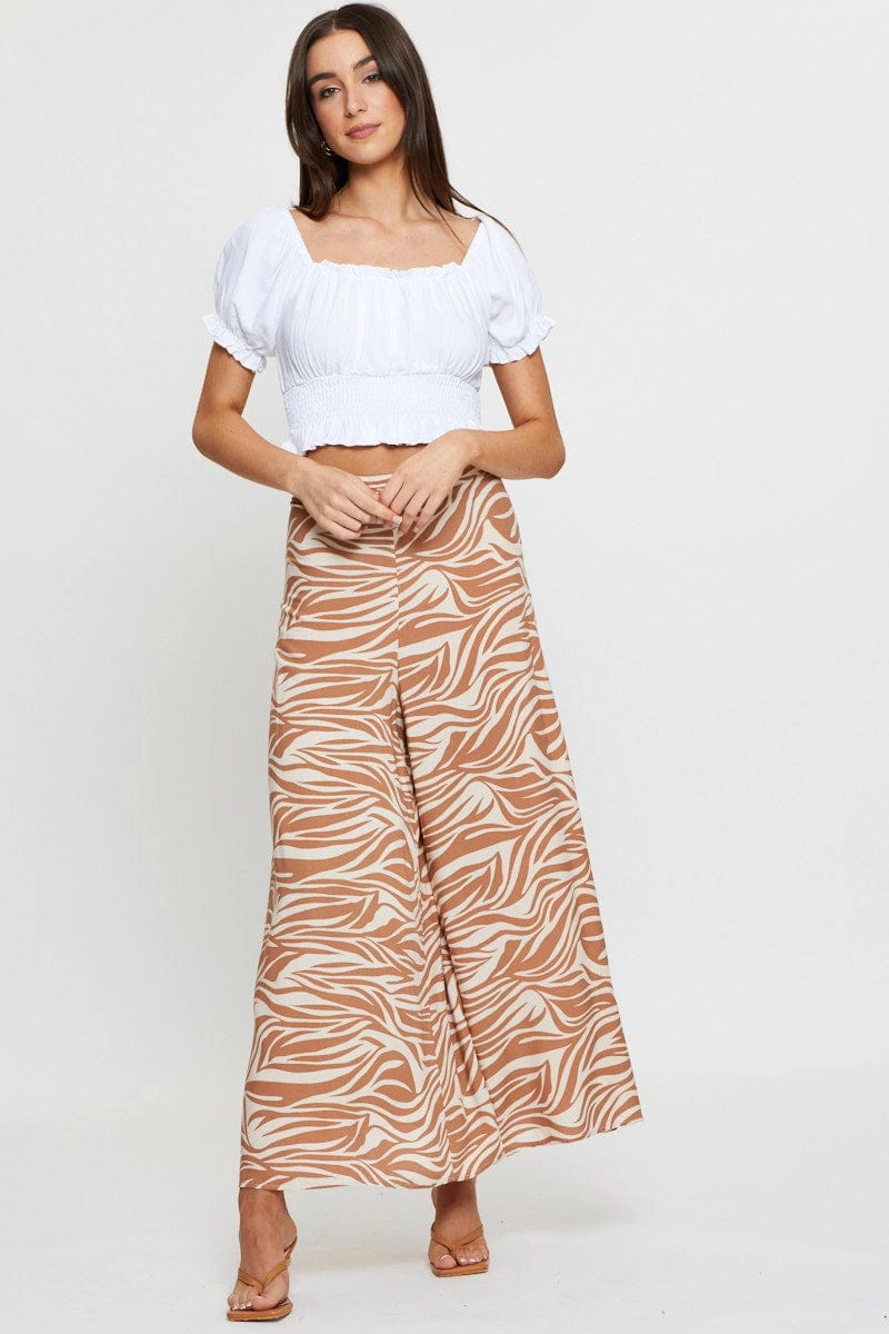 White Puff Sleeve Top Short Sleeve Crop