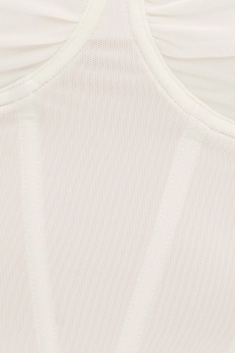 White Ruched Corset Top