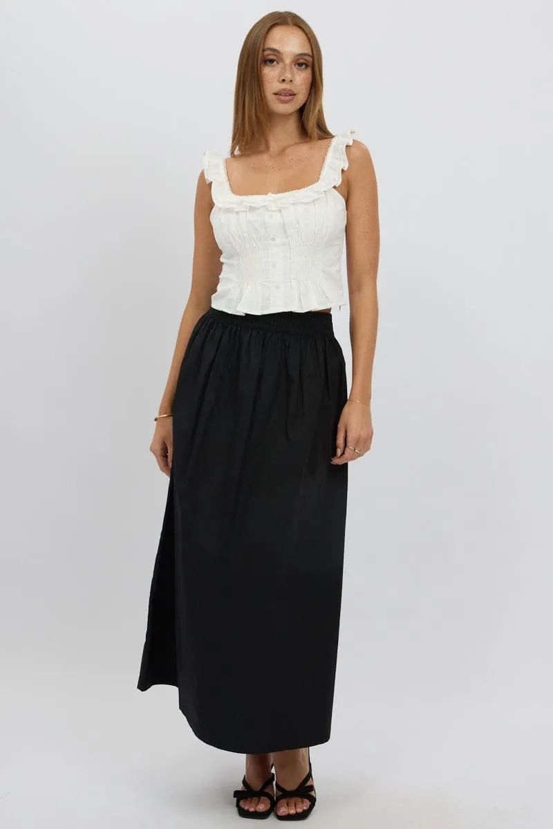 White Ruffle Top Sleeveless