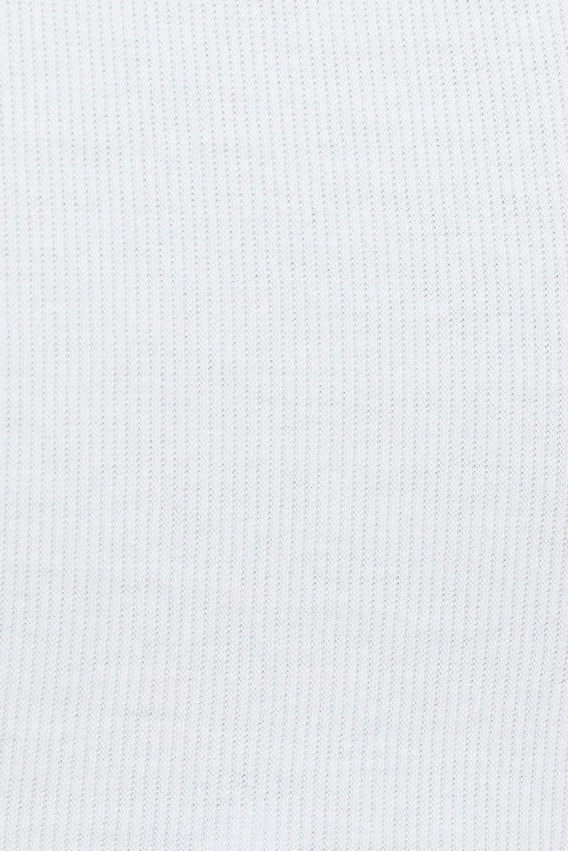 White Side Ruching Top Short Sleeve Crop