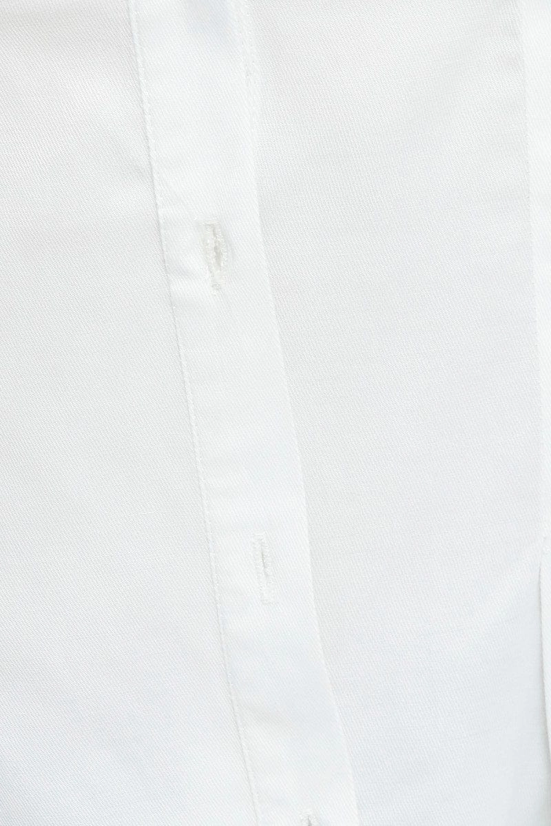 White Top Long Sleeve Sweetheart Neckline Button Up
