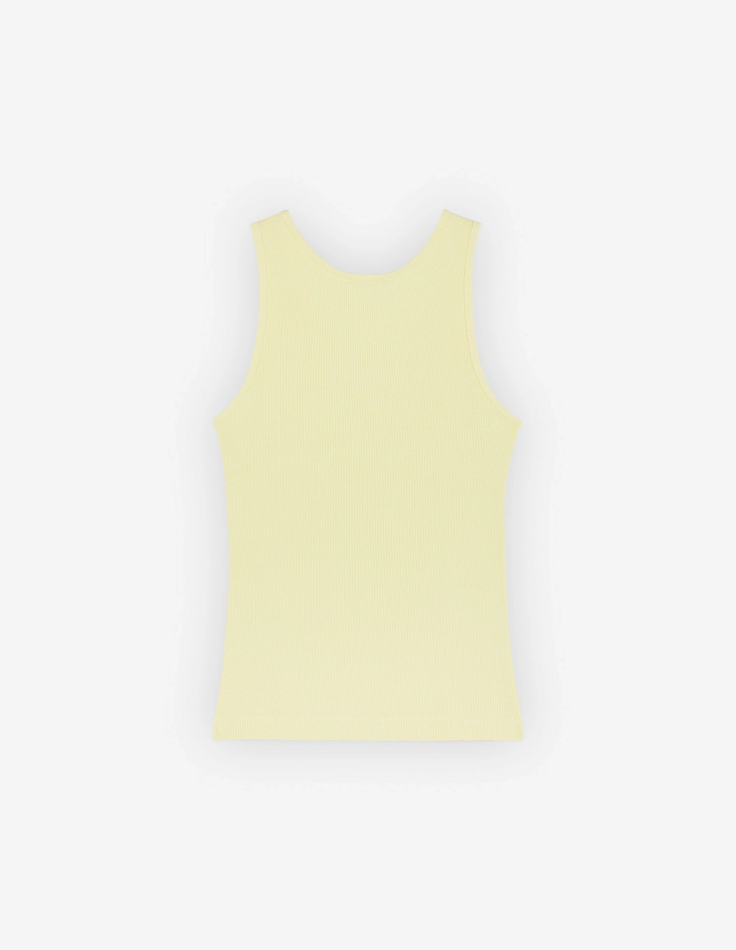 Women's Baby Fox Patch Ribbed Tank Top Chalk Yellow