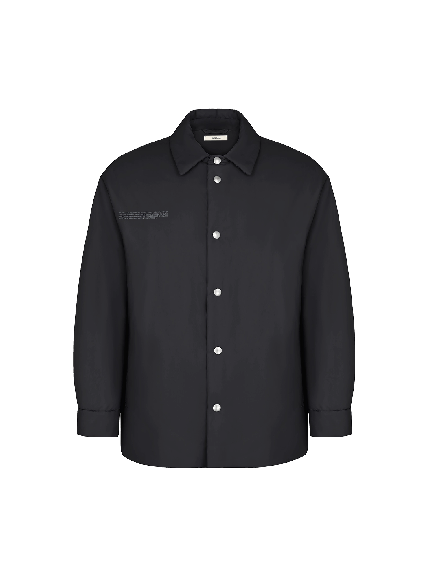 Womens Flower-Warmth Padded Overshirt—Black