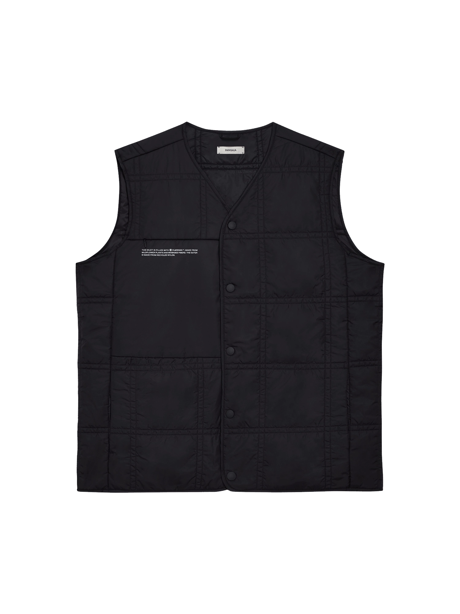 Womens Flower-Warmth Quilted Gilet—black